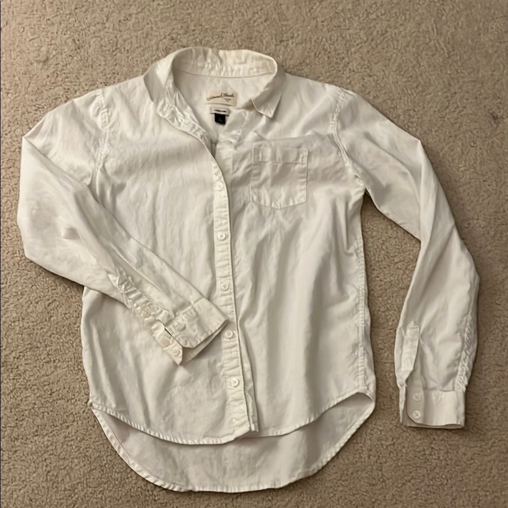 White Long Sleeve Fitted Button Down Shirt